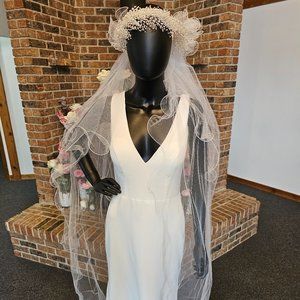 Vintage Beaded Swirl Edged Veil